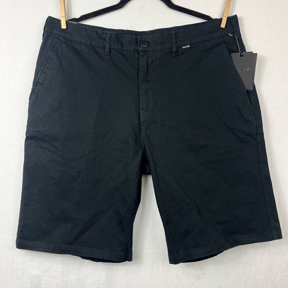 NEW Hurley One And Only Chino Walk Shorts Mens 36x10 Actual Sz Flat Front Skater